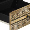 Stolik kawowy, czarny, 80x54x40 cm, lite surowe drewno mango