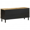 Szafka pod TV, czarne, 105x33,5x46 cm, lite surowe drewno mango