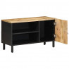 Szafka pod TV, czarne, 80x33,5x46 cm, surowe lite drewno mango