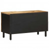 Szafka pod TV, czarne, 80x33,5x46 cm, surowe lite drewno mango