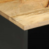 Szafka pod TV, czarne, 80x33,5x46 cm, surowe lite drewno mango