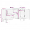 Szafka pod TV, czarne, 80x33,5x46 cm, surowe lite drewno mango