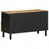 Szafka pod TV, czarne, 80x33,5x46 cm, surowe lite drewno mango