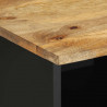 Szafka pod TV, czarne, 80x33,5x46 cm, surowe lite drewno mango