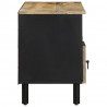 Szafka pod TV, czarne, 100x33,5x46 cm, surowe lite drewno mango