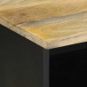 Szafka pod TV, czarne, 100x33,5x46 cm, surowe lite drewno mango