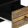 Szafka pod TV, czarne, 100x33,5x46 cm, surowe lite drewno mango