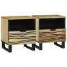 Szafka Nocna 2 pcs Brązowy 40 x 33 x 46 cm Lite drewno akacjowe