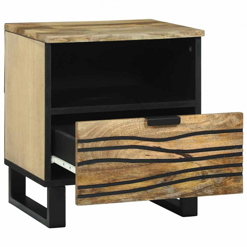 Szafka Nocna 2 pcs Brązowy 40 x 33 x 46 cm Lite drewno akacjowe