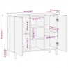 Szafka, 90x33,5x75 cm, lite surowe drewno mango