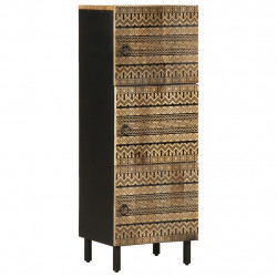 Szafka, 40x33,5x110 cm, surowe lite drewno mango