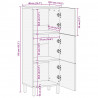 Szafka, 40x33,5x110 cm, surowe lite drewno mango