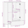 Szafka, 60x33,5x100 cm, surowe lite drewno mango
