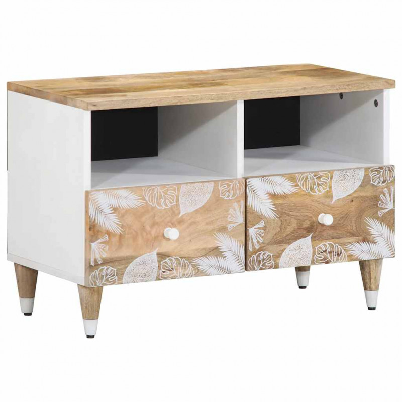 Szafka pod telewizor, 70x33,5x46 cm, lite drewno mango