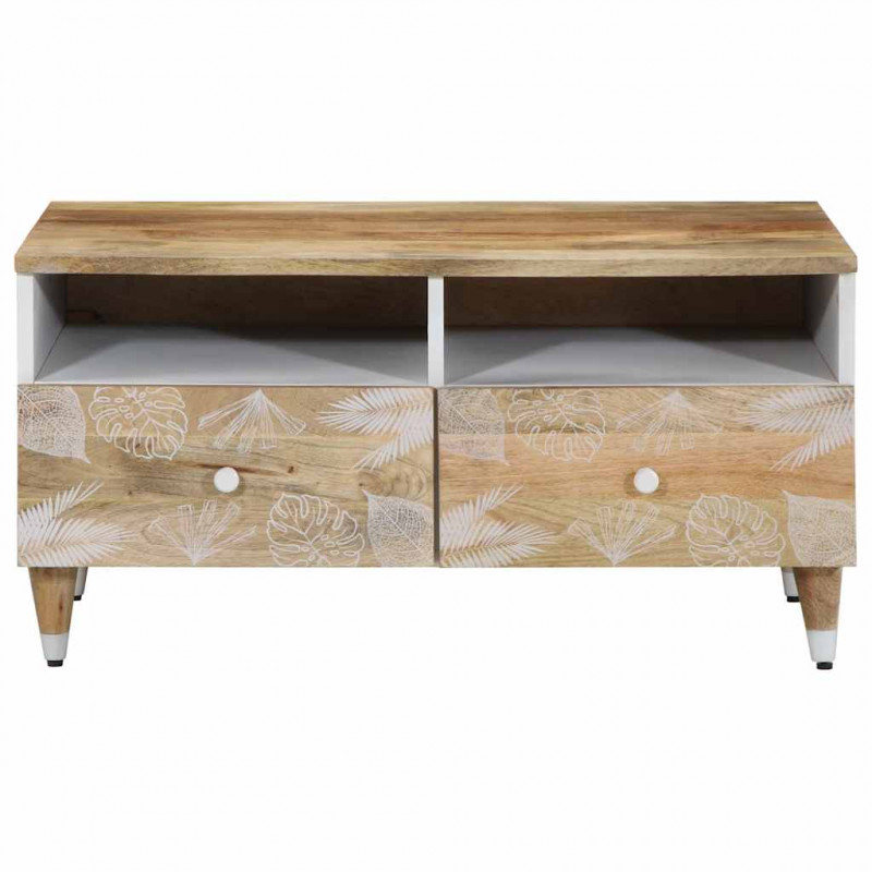 Stolik kawowy, 80x54x40 cm, lite drewno mango