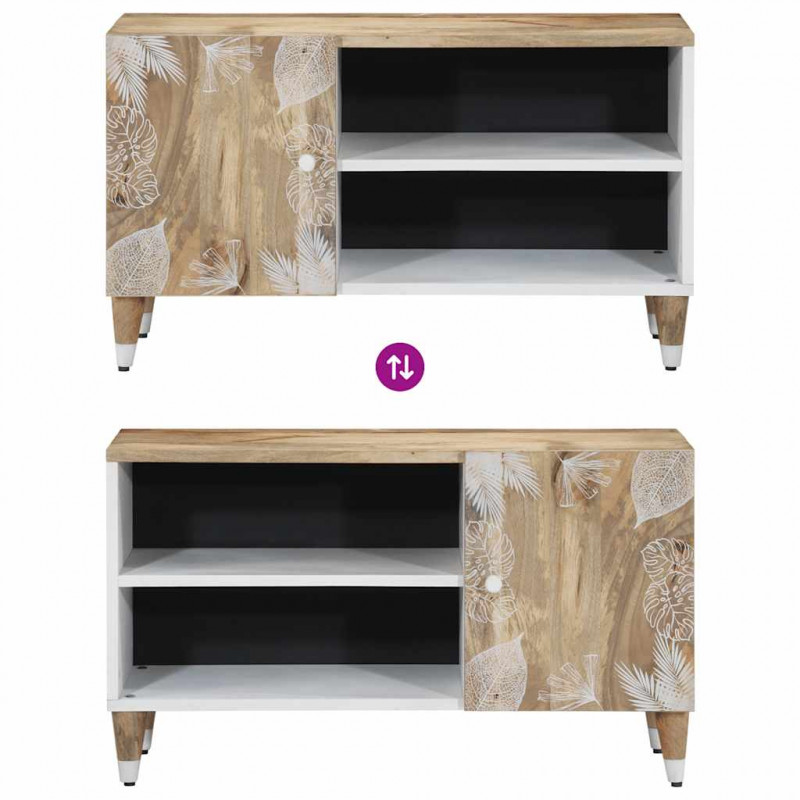 Szafka pod telewizor, 80x31,5x46 cm, lite drewno mango