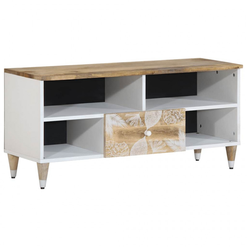 Szafka pod telewizor, 100x33,5x46 cm, lite drewno mango