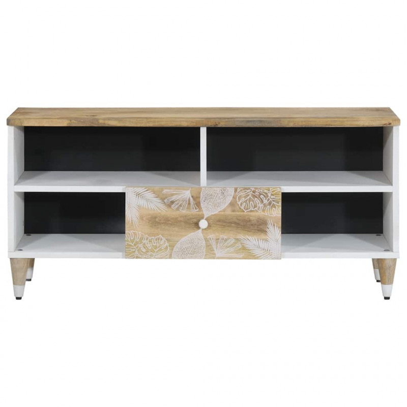 Szafka pod telewizor, 100x33,5x46 cm, lite drewno mango