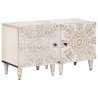 Szafka Nocna 2 pcs Biały 40 x 33,5 x 46 cm Drewno z mango
