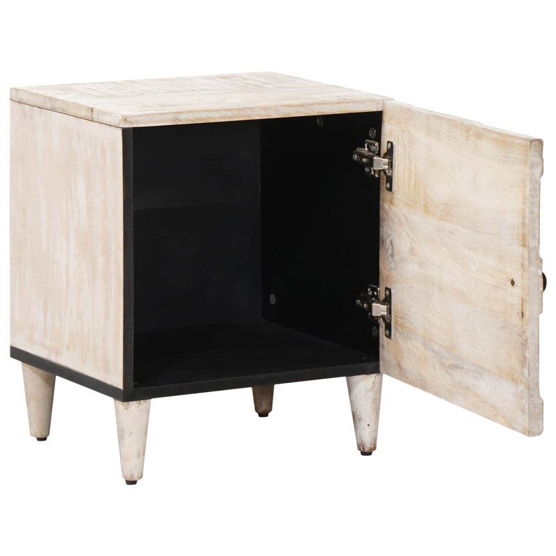 Szafka Nocna 2 pcs Biały 40 x 33,5 x 46 cm Drewno z mango