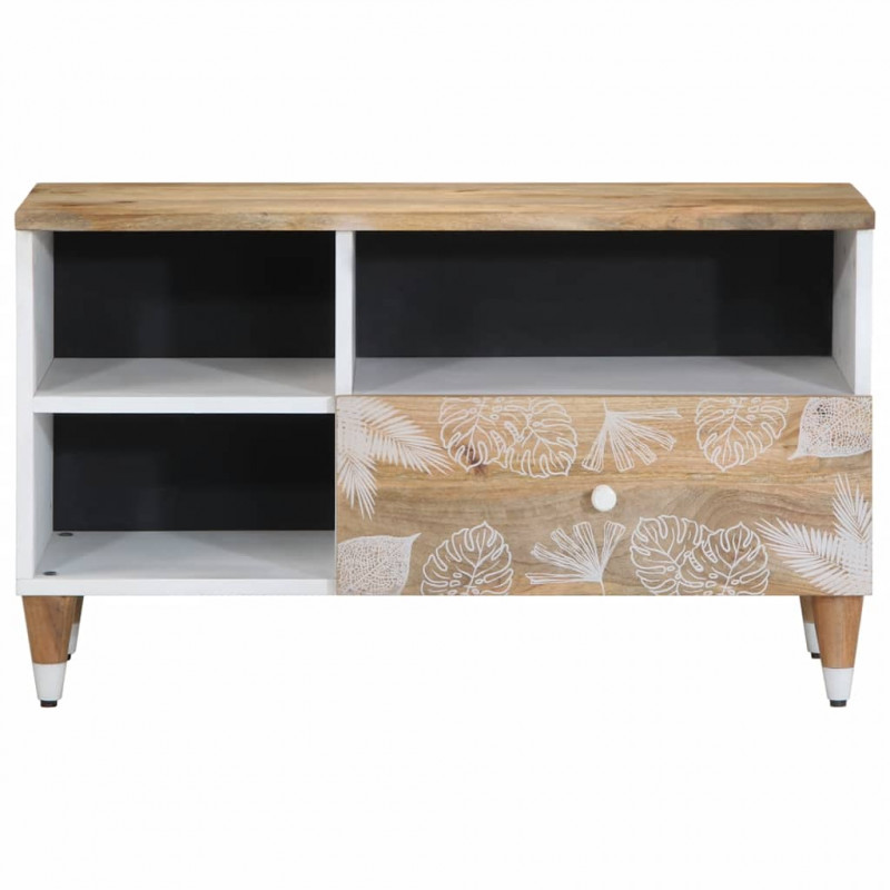Szafka pod telewizor, 80x33,5x46 cm, lite drewno mango