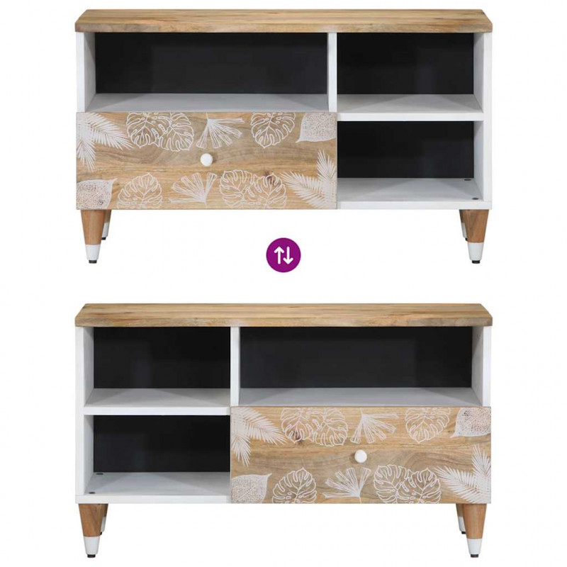 Szafka pod telewizor, 80x33,5x46 cm, lite drewno mango