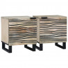 Szafka Nocna 2 pcs Biały i czarny 40 x 33 x 46 cm