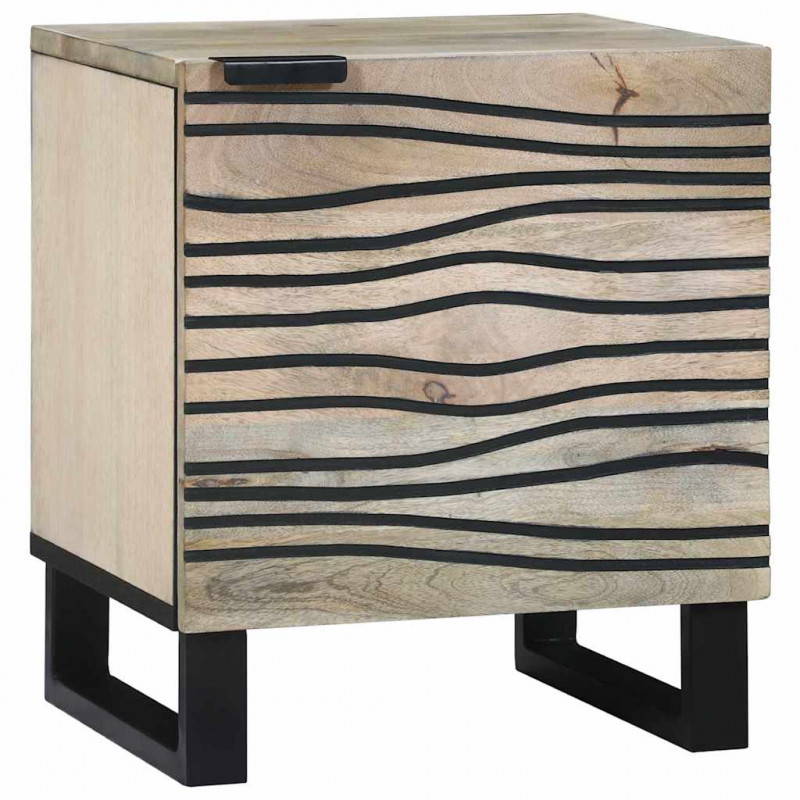 Szafka Nocna 2 pcs Biały i czarny 40 x 33 x 46 cm