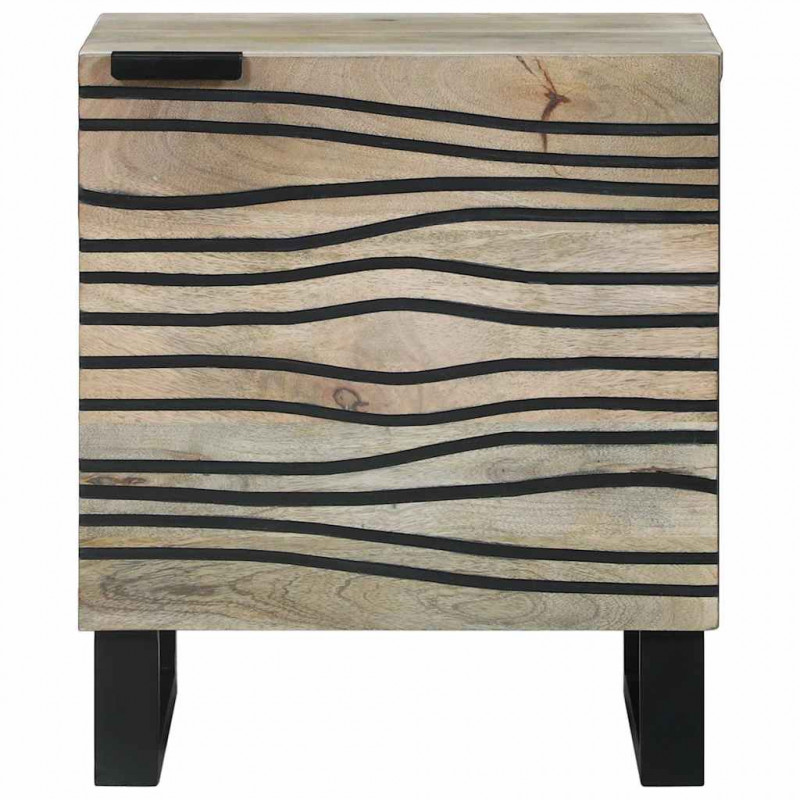 Szafka Nocna 2 pcs Biały i czarny 40 x 33 x 46 cm