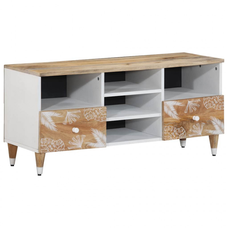 Szafka pod telewizor, 100x33,5x46 cm, lite drewno mango