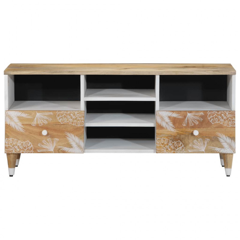 Szafka pod telewizor, 100x33,5x46 cm, lite drewno mango