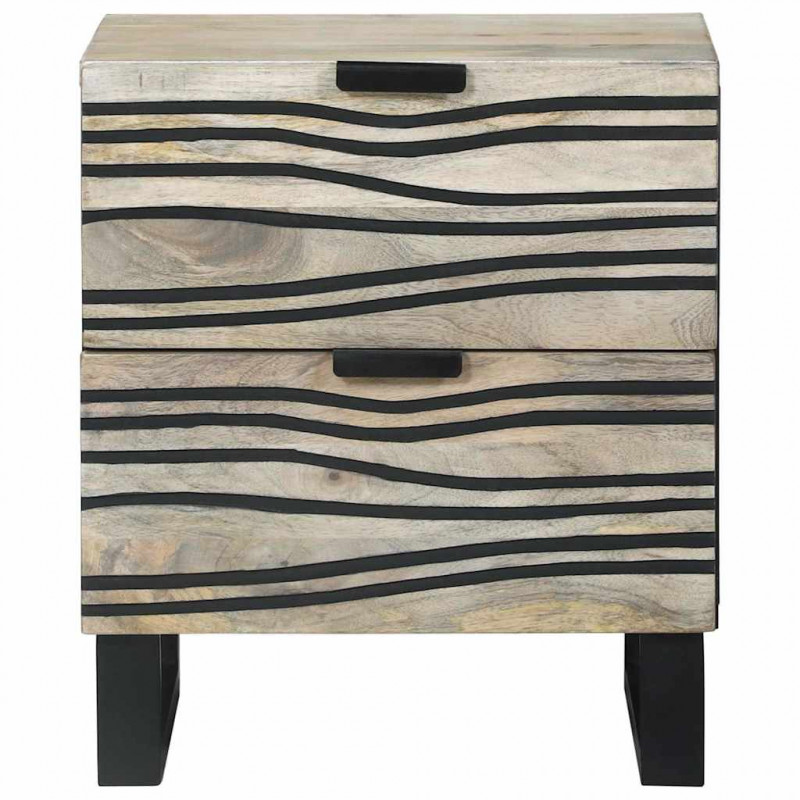Szafka Nocna z szufladą 2 pcs Biały i czarny 40 x 33 x 46 cm