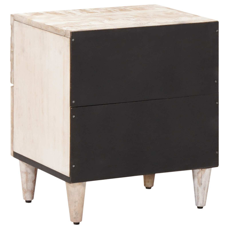 Szafka Nocna 2 pcs Biały 40 x 33,5 x 46 cm Drewno z mango