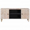 Szafka pod telewizor Biały 105 x 33,5 x 46 cm Drewno z mango