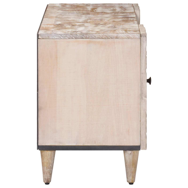 Szafka pod telewizor Biały 105 x 33,5 x 46 cm Drewno z mango