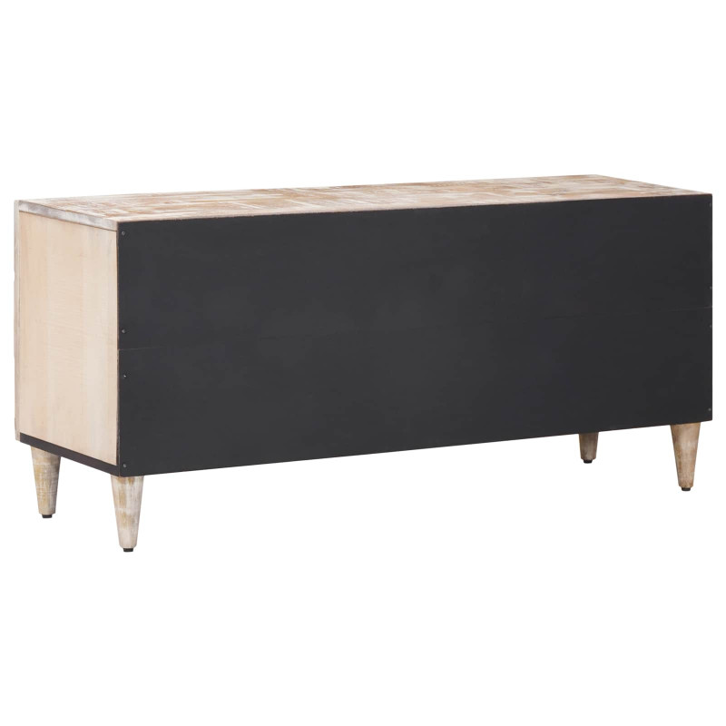 Szafka pod telewizor Biały 105 x 33,5 x 46 cm Drewno z mango