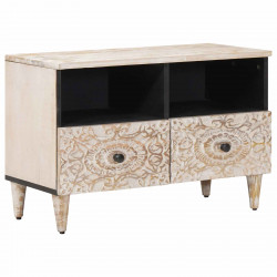 Szafka pod telewizor Biały 70 x 33,5 x 46 cm Drewno z mango