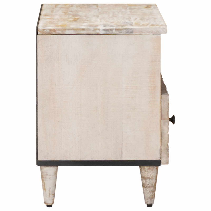 Szafka pod telewizor Biały 70 x 33,5 x 46 cm Drewno z mango