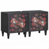 Szafka nocna z drzwiami 2 pcs Czarny 40 x 33 x 46 cm