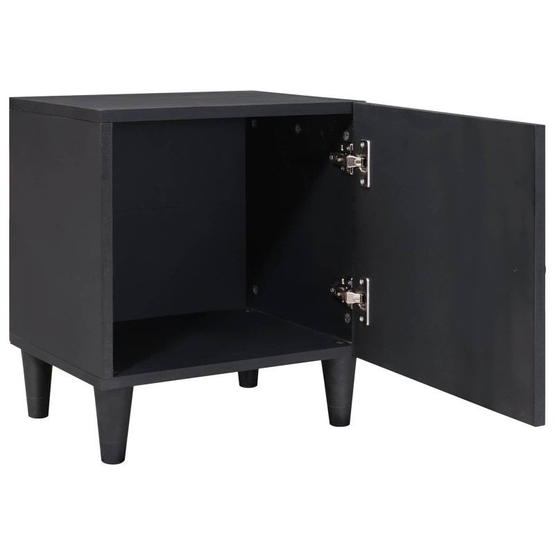 Szafka nocna z drzwiami 2 pcs Czarny 40 x 33 x 46 cm