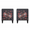 Szafka nocna z drzwiami 2 pcs Czarny 40 x 33 x 46 cm