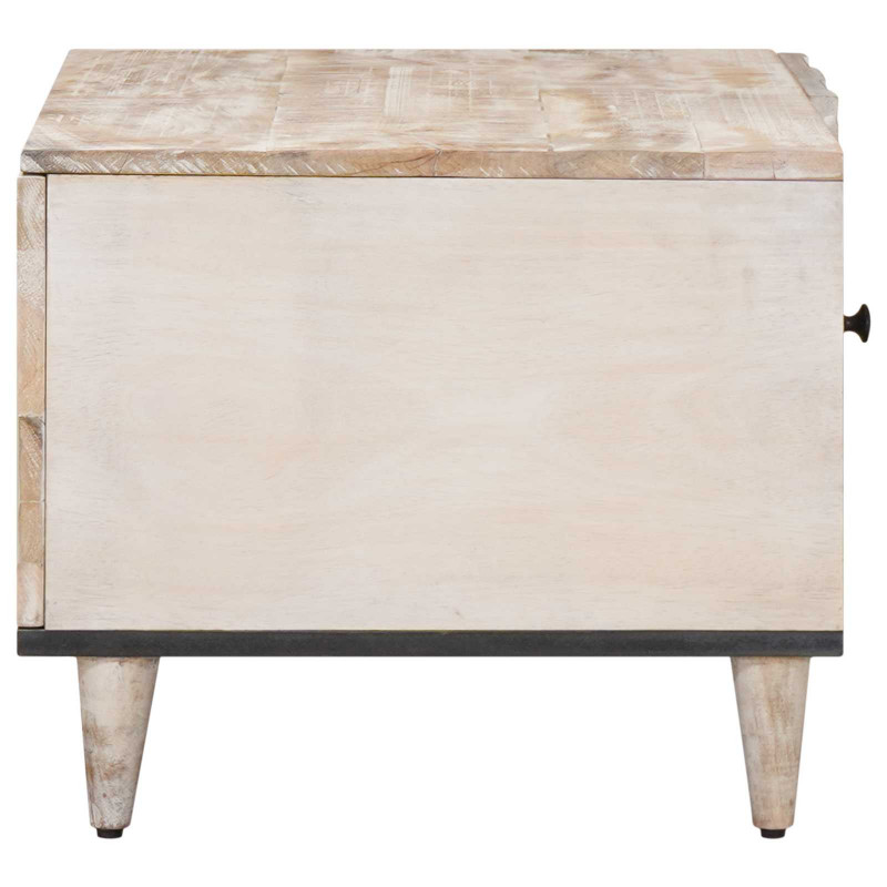 Stolik kawowy Biały 80 x 50 x 40 cm Drewno z mango