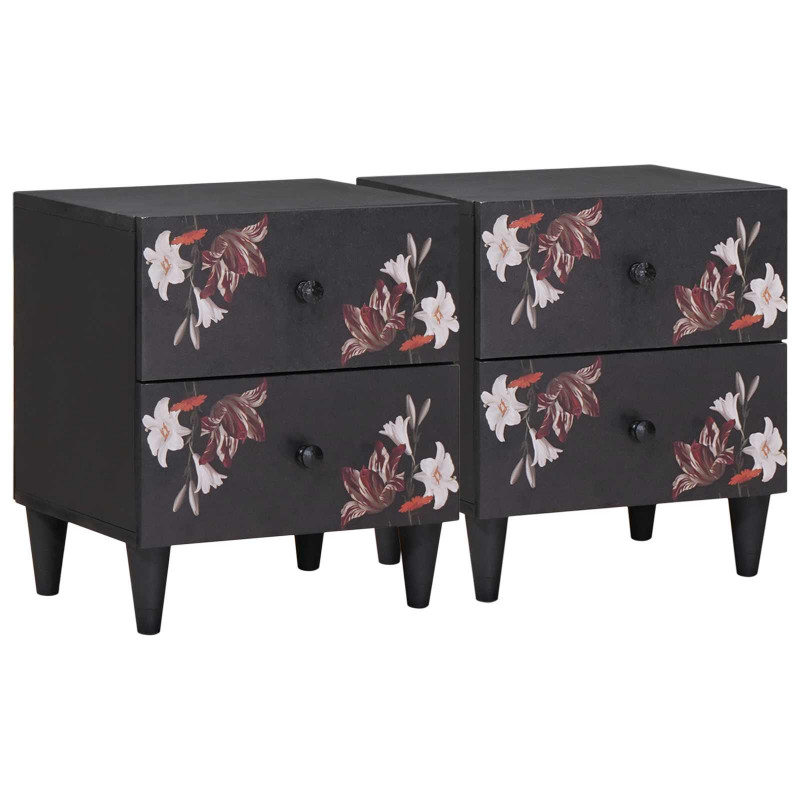Stolik nocny 2 pcs Brązowy 40 x 33,5 x 46 cm Drewno z mango