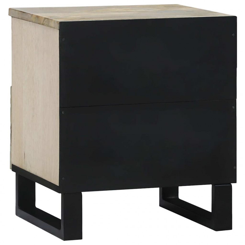 Szafka Nocna z szufladą 2 pcs Biały i czarny 40 x 33 x 46 cm