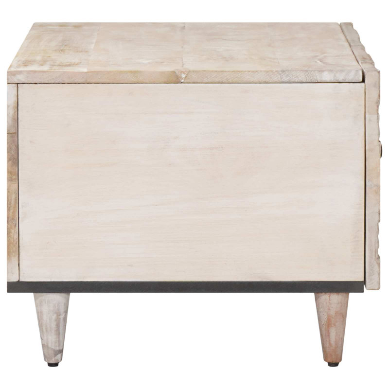 Stolik kawowy Biały 80 x 50 x 40 cm Drewno z mango