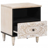 Szafka łóżkowa 2 pcs Biały 40 x 33 x 46 cm Drewno z mango