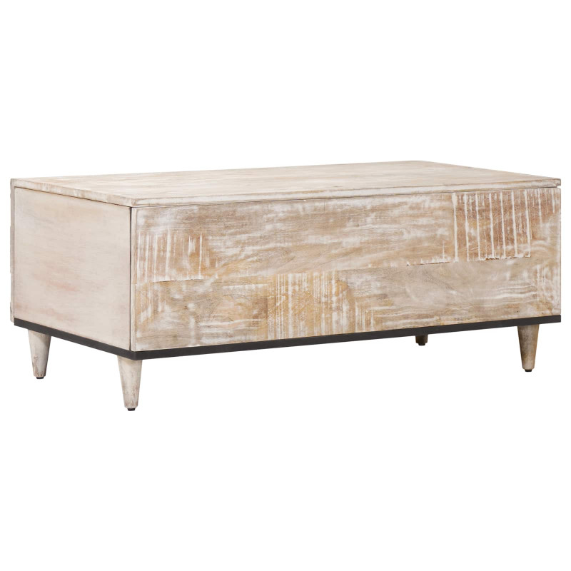 Stolik kawowy Biały 100 x 54 x 40 cm Drewno z mango