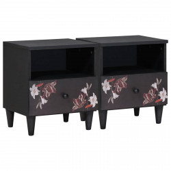 Stolik nocny 2 pcs Brązowy 40 x 33 x 46 cm Drewno z mango