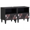 Stolik nocny 2 pcs Brązowy 40 x 33 x 46 cm Drewno z mango
