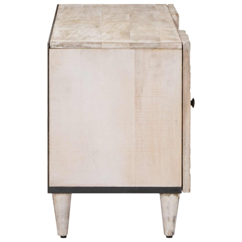 Szafka pod telewizor Biały 105 x 33,5 x 46 cm Drewno z mango